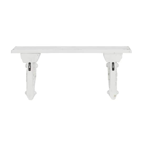 White Wood Farmhouse Wall Shelf